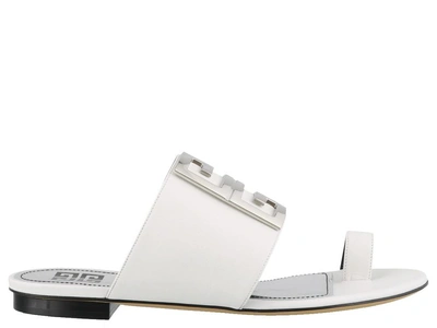 Shop Givenchy 4g Slide Sandals In White