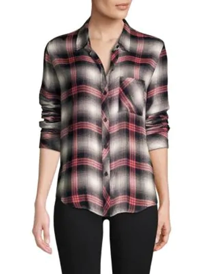 Shop Rails Hunter Plaid Button-down Shirt In Black Taffy