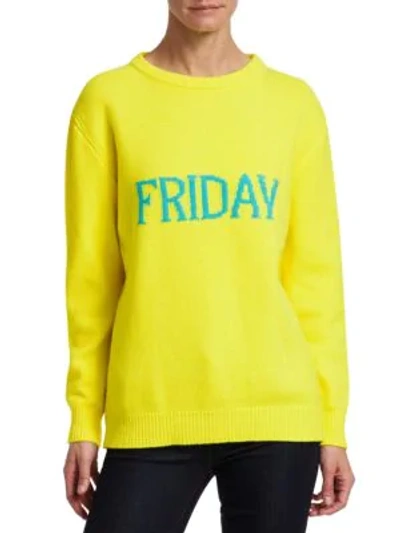 Shop Alberta Ferretti Wool & Cashmere Friday Knit Sweater In Yellow