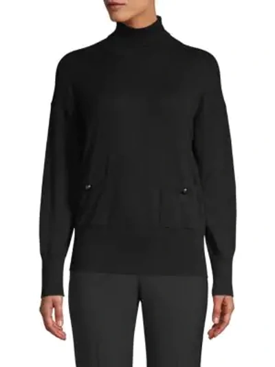 Shop Kate Spade Broome Street Wool-blend Turtleneck Sweater In Black