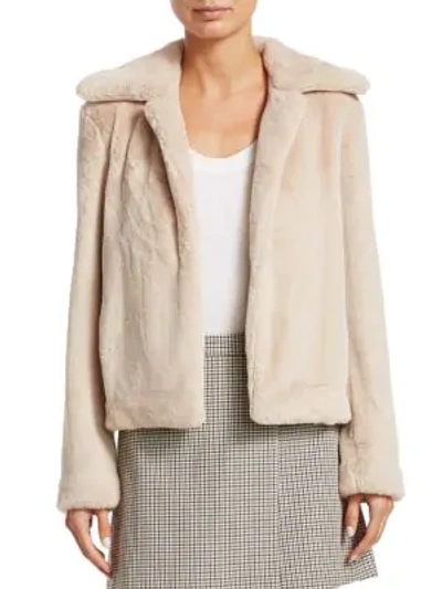 Shop Theory Luxe Faux Fur Jacket In Linen Sand