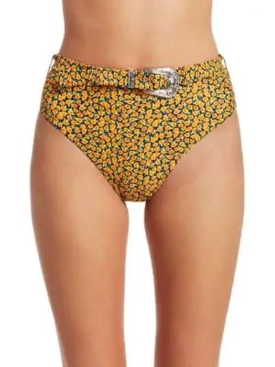 Shop Onia X Weworewhat Emily Print Bikini Bottoms In Sunflower
