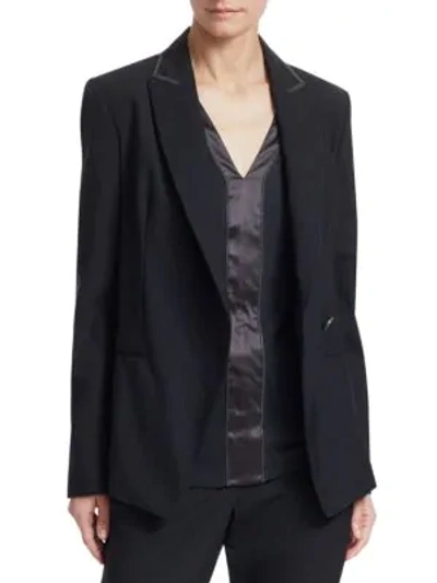 Shop Brunello Cucinelli Tropical Wool-blend Jacket In Onyx