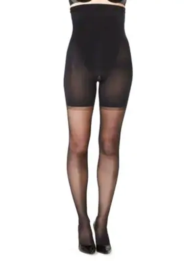 Shop Spanx Women's High-waist Sheer Tights In Black