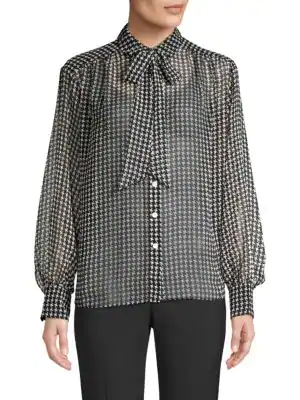 kate spade houndstooth chiffon dress