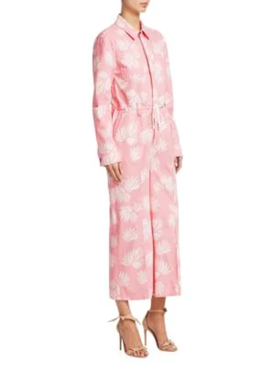 Shop Cinq À Sept Jubilee Palm Flight Suit In Sakura Pink
