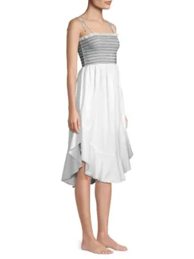 Shop Kisuii Alexia Smocked Sleeveless Dress In White