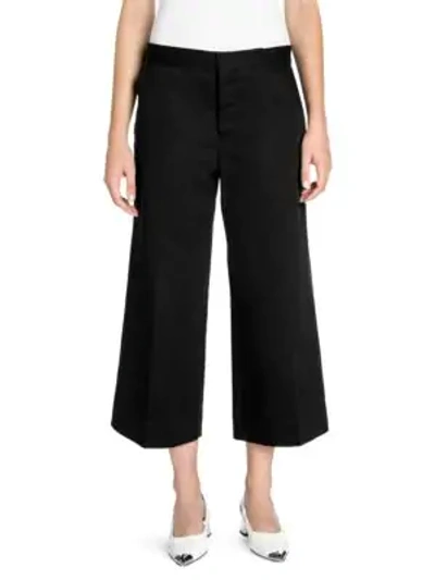 Shop Marni Wide Leg Cropped Drill Pants In Black