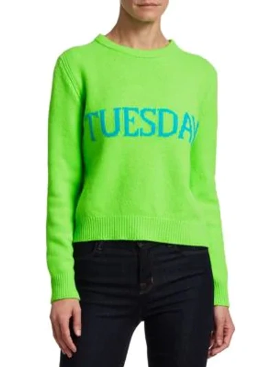 Shop Alberta Ferretti Days Of The Week Tuesday Sweater In Green