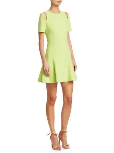 Shop Cinq À Sept Alyssa Fit-&-flare Mini Dress In Lemongrass