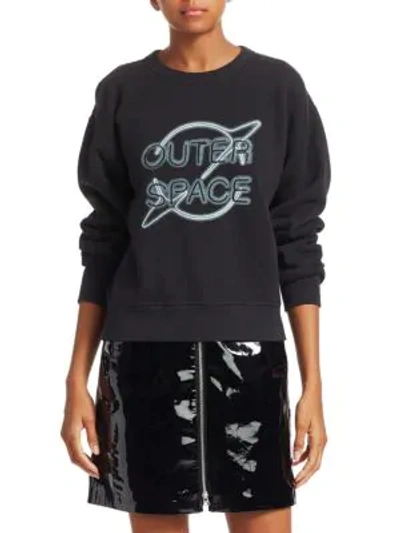 Shop Rag & Bone Outer Space Cotton Sweatshirt In Black