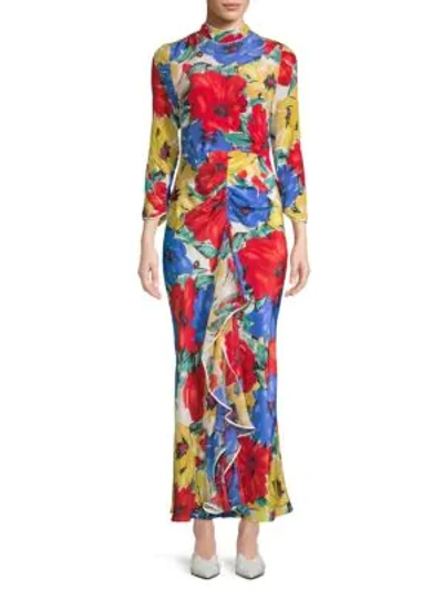 Shop Rixo London Lucy Open Back Floral Midi Dress In Diana Floral