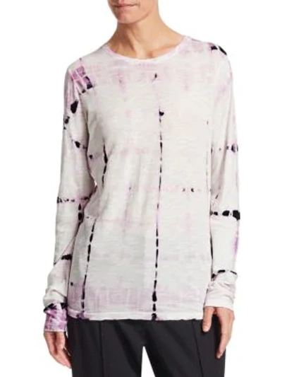 Shop Proenza Schouler Tie-dye Long-sleeve Shirt In Lavender Multi