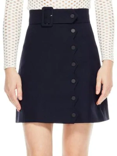 Shop Sandro Laurene A-line Skirt In Navy Blue