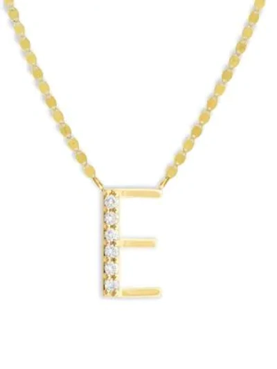 Shop Lana Jewelry 14k Yellow Gold Diamond Necklace In Initial E
