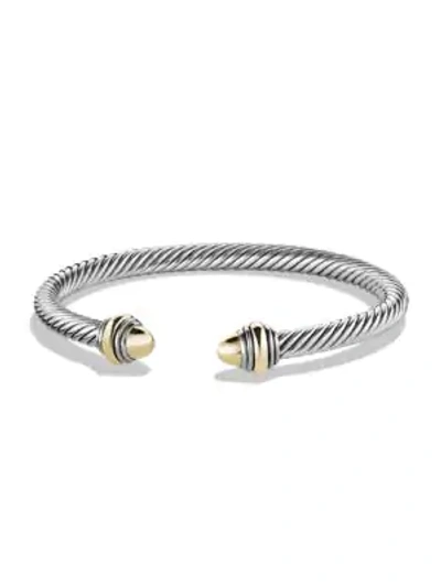 Shop David Yurman Women's Cable Classics Bracelet With Gemstone & 14k Gold In Gold Dome