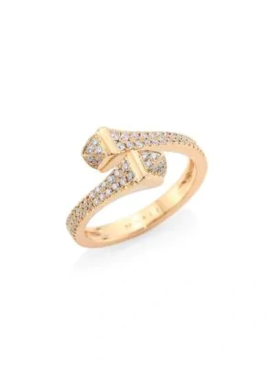 Shop Marli Cleo X  18k Rose Gold & Diamond Ring