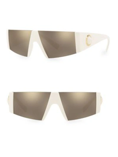 Shop Versace Women's 0ve4360 136mm Shield Sunglasses In White