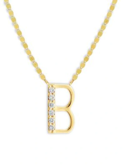 Shop Lana Jewelry Women's 14k Yellow Gold Diamond Necklace In Initial B