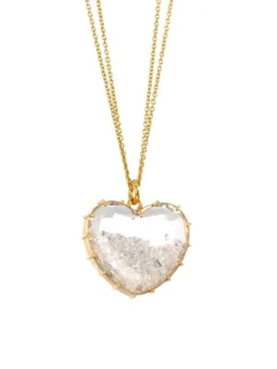 Shop Renee Lewis 18k Yellow Gold & White Diamond Heart Shake Necklace