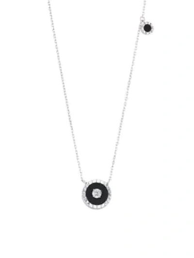 Shop Marli Coco Diamond & Black Onyx 18k White Gold Pendant Necklace