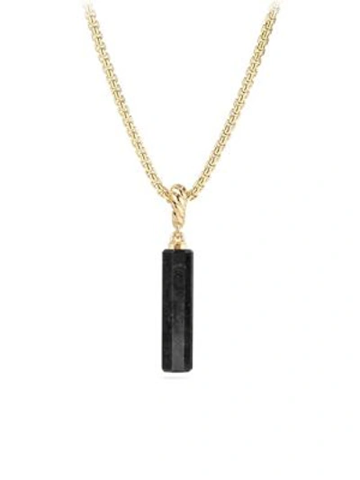Shop David Yurman Women's Barrel Charm In Gemstone With 18k Yellow Gold In Black Onyx