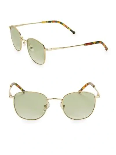 Shop Colors In Optics Sammy 49mm Small Round Sunglasses In Gold Green