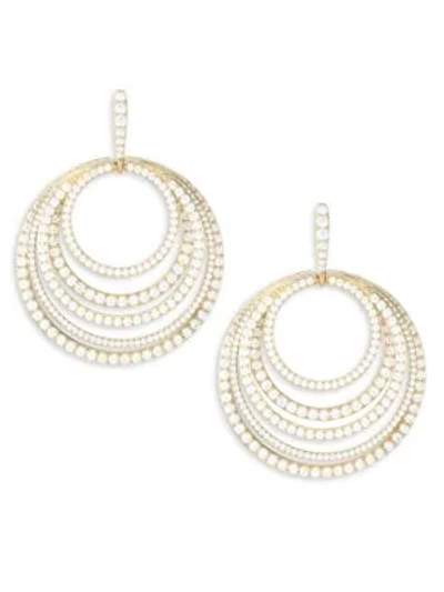 Shop Adriana Orsini Eclectic 18k Goldplated Silver & Cubic Zirconia Multi-circle Drop Earrings