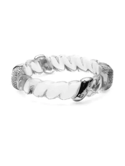 Shop Alexis Bittar Crystal Encrusted Twisted Rope Hinge Bracelet In Silver