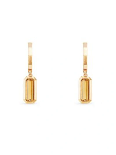 Shop David Yurman Novella Hoop Earrings In Gemstone In Citrine