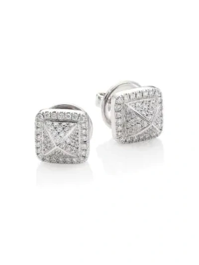 Shop Marli Cleo By  18k White Gold Stud Diamond Earrings