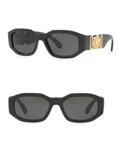 Shop Versace Women's 0ve4361 53mm Hexagon Sunglasses In Black
