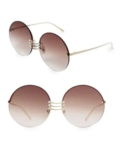 Shop For Art's Sake Vermeer 62mm Faux Pearl Sunglasses In Brown