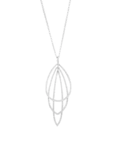 Shop Adriana Orsini Eclectic Cubic Zirconia Layered Pendant Necklace In Rhodium