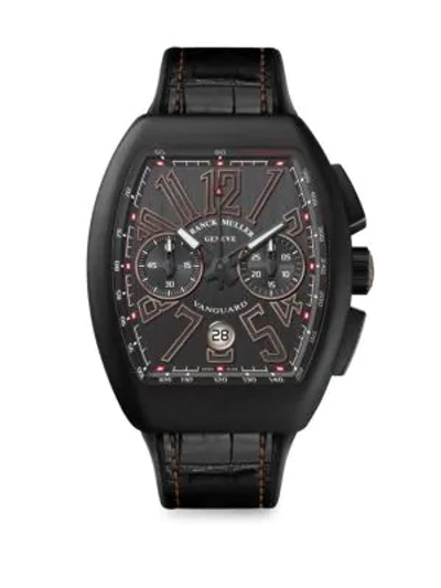 Shop Franck Muller Vanguard Black Chronograph Watch