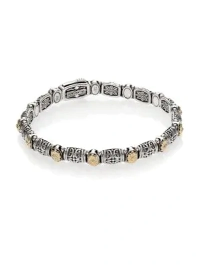 Shop Konstantino Hermione 18k Yellow Gold & Sterling Silver Etched Bracelet In Silver Gold