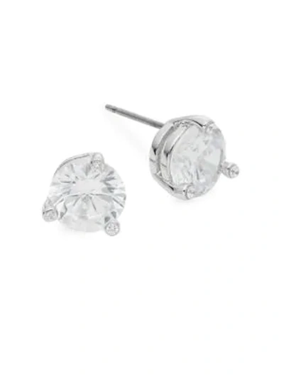 Shop Kate Spade Rise And Shine Crystal Stud Earrings In Clear Silver