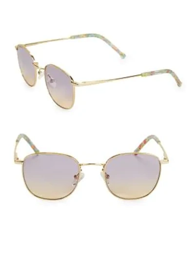 Shop Colors In Optics Sammy 49mm Small Round Sunglasses In Gold Pink