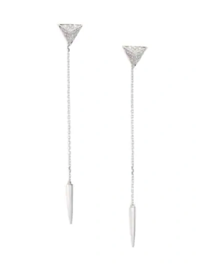 Shop Marli Women's Astrid Diamond & 18k White Gold Triangle Trix Drop Earrings