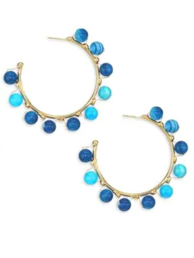Shop Rosantica Dada Blue Bead Hoop Earrings