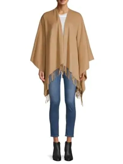 Shop Rag & Bone Women's Fringe-trim Cashmere Poncho In Camel