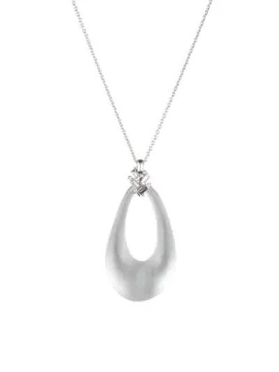 Shop Alexis Bittar Scattered Swarovski Crystal Baguette Long Link Pendant Necklace In Grey