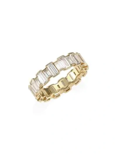 Shop Adriana Orsini 18k Goldplated & Geometric Cubic Zirconia Band Ring