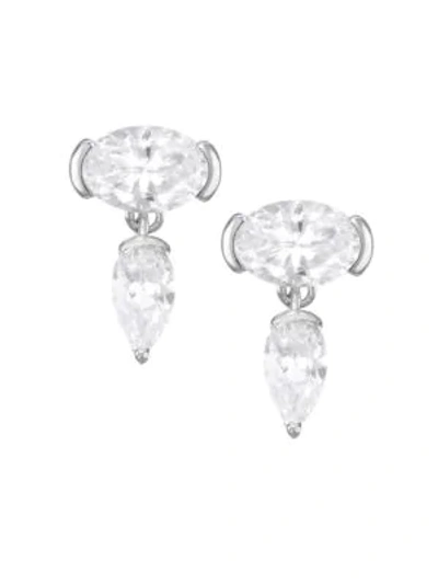 Shop Adriana Orsini Small Cubic Zirconia & Rhodium-plated Drop Stud Earrings