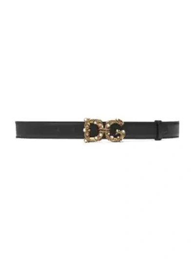 Shop Dolce & Gabbana Amore Logo Leather Belt In Black