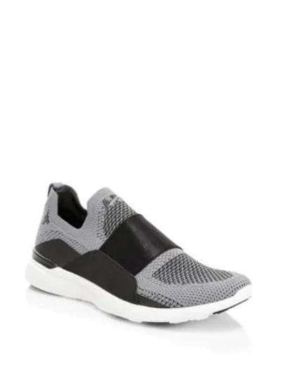 Shop Apl Athletic Propulsion Labs Men's Techloom Bliss Sneakers In Granite Black White