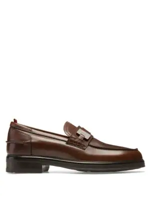bally moe leather loafers