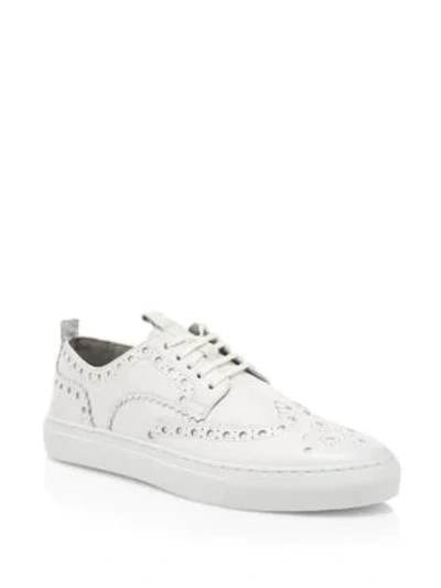 Shop Grenson Men's Sneaker 3 Wingtip Leather Sneakers In White