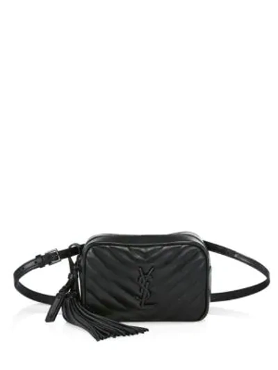 Shop Saint Laurent Lou Matelassé Leather Belt Bag In Black