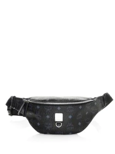 Shop Mcm Women's Small Fursten Visetos Belt Bag In Black